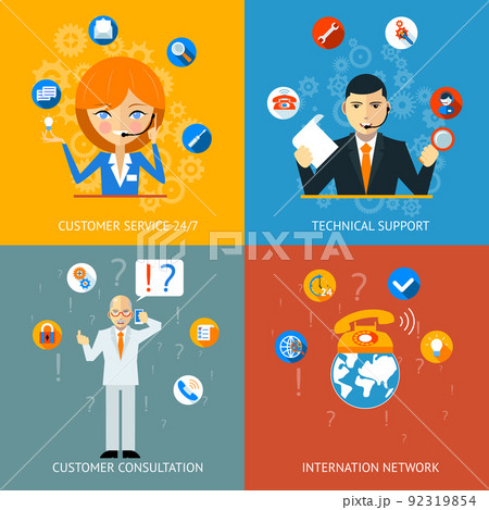 Technical Support and Customer Service Icons 92319854