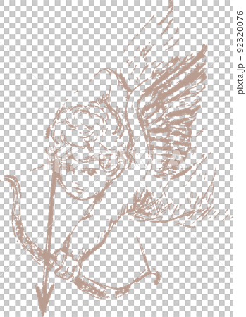 アナログイラスト　手描き　ペン画「天使」 アナログイラスト 手描き ペン画「天使」 - メルカリ