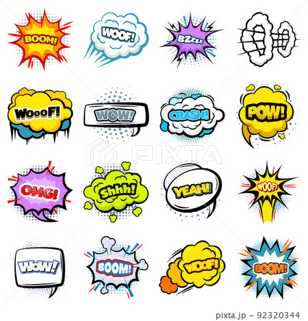 Comic Colorful Speech Bubbles Collection Comic Colorful Speech Bubbles Collection 92320344