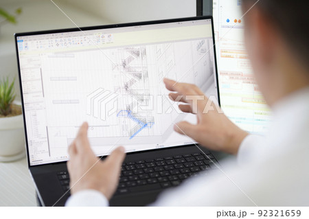 三次元CAD　立体的　3DCG　建築設計　階段 92321659