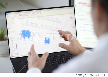 三次元CAD　立体的　3DCG　建築設計　外構　植栽 92321661
