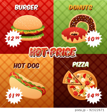 Fast Food Poster Set Fast Food Poster Set 92322671
