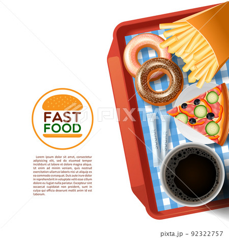 Fast food tray background poster 92322757