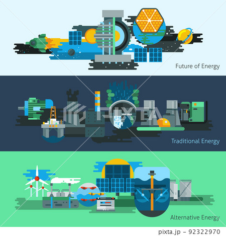 Energy production banner set Energy production banner set 92322970