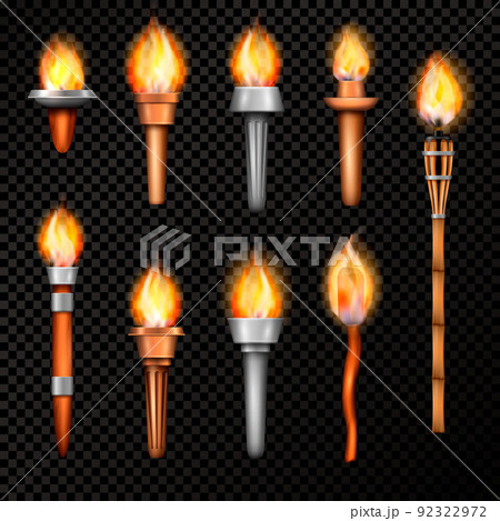Fire Torch Realistic Set 92322972