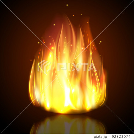 Fire On Dark Background Fire On Dark Background 92323074