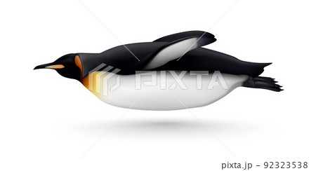 Swimming Penguin Realistic Isolated 92323538