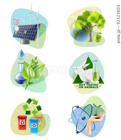 Environment Protection 6 Ecological Icons Set Environment Protection 6 Ecological Icons Set 92323603