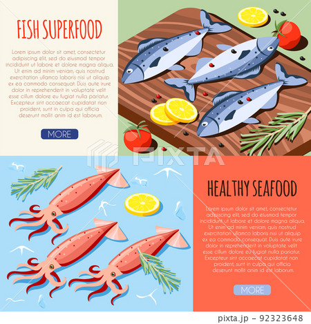 Seafood Horizontal Banners 92323648