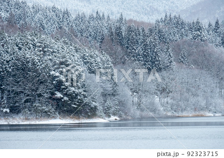 里山の雪景色(恩原湖周辺) 里山の雪景色(恩原湖周辺) 92323715