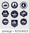 Sailboats travel labels icons set 92324023