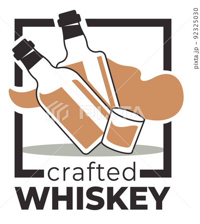 Production of whiskey, extra special components and technology of making. Vector in flat style 92325030