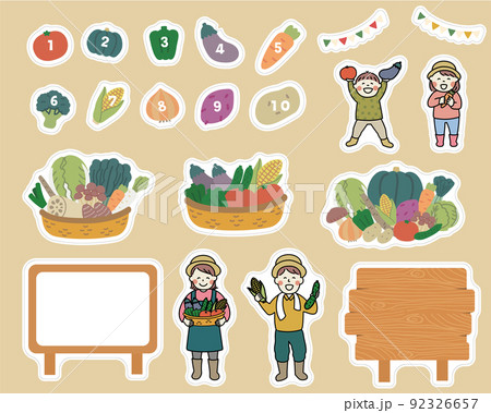 野菜の楽しい見出しセット 野菜の楽しい見出しセット 92326657