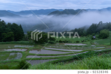 初夏の霧の郷たかはらからの風景　和歌山県田辺市中辺路町 92328346
