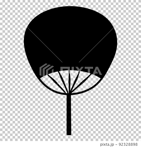 うちわ シルエット ベクターイラスト うちわ シルエット ベクターイラスト 92328898