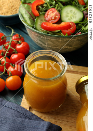 Concept of tasty food with sauce, close up 92328913