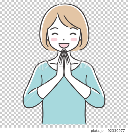 喜ぶ若い女性 喜ぶ若い女性 92330977