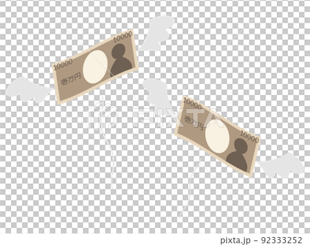 Flapping 10,000 yen bill icon splurge 92333252