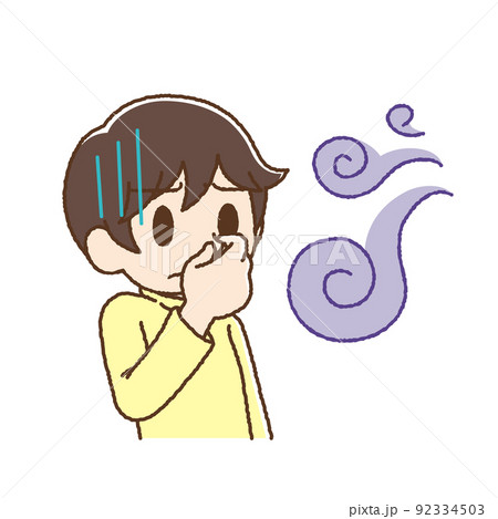 かわいいタッチの嗅覚過敏の男性 かわいいタッチの嗅覚過敏の男性 92334503