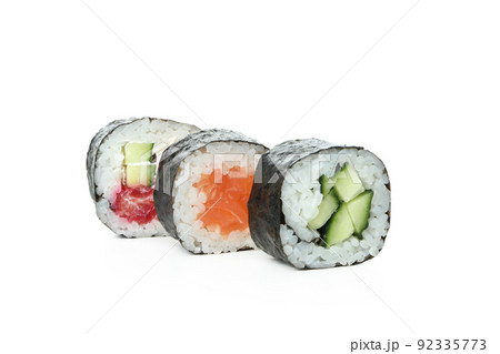 Maki isolated on white background, close up Maki isolated on white background, close up 92335773