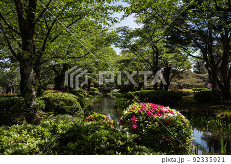 ツツジが美しい兼六園 92335921