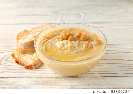 Concept of tasty food with hummus, close up Concept of tasty food with hummus, close up 92336284