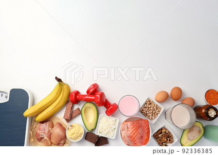Concept of sports nutrition, space for text Concept of sports nutrition, space for text 92336385