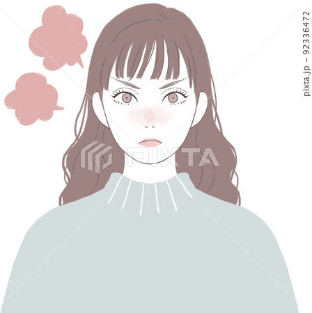 怒るロングヘアの可愛い女性 怒るロングヘアの可愛い女性 92336472