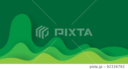 green paper cut wave abstract design vector illustration 92336762