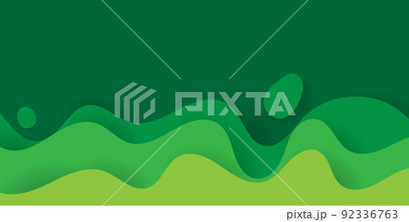 green paper cut wave abstract design vector illustration 92336763