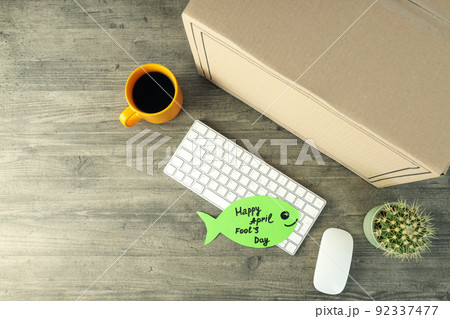 Concept of April Fool's Day, space for text Concept of April Fool's Day, space for text 92337477