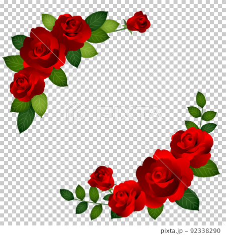 Crimson rose frame - Stock Illustration [92338290] - PIXTA