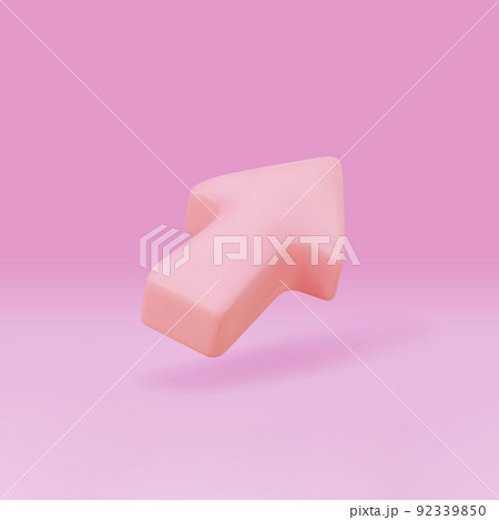 3d Arrow pointer realistic icon. Geometric mouse cursor for website. Corrector of right direction to goal. Vector illustration. 92339850