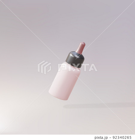 3d pink bottles with e-liquid for vape on a gray background. Vector illustration. 3d pink bottles with e-liquid for vape on a gray background. Vector illustration. 92340265