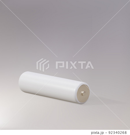 3d Realistic white AA Type Battery. Battery Accumulator for vaping on a grey background. Vector illustration. 3d Realistic white AA Type Battery. Battery Accumulator for vaping on a grey background. Vector illustration. 92340268
