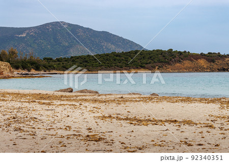 On the beach of Spiaggia di Porto Tramatzu, island of Sardinia On the beach of Spiaggia di Porto Tramatzu, island of Sardinia 92340351