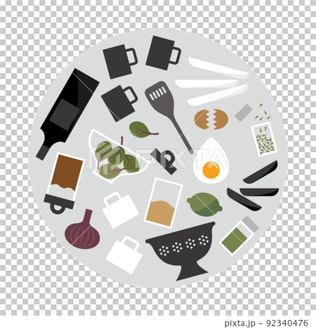 円形のクッキングイメージデザイン 92340476