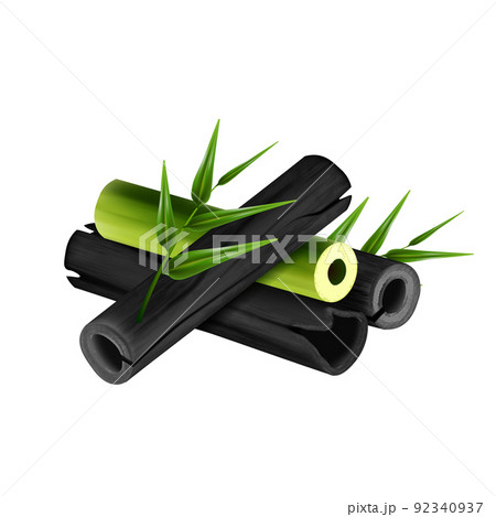 charcoal bamboo realistic vector charcoal bamboo realistic vector 92340937