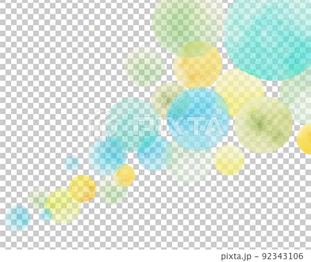 手繪水彩chigiri-e風格肥皂泡白色背框插畫矢量素材 92343106