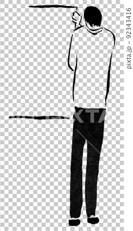 高個子商人粘貼紙(墨水手繪人物插圖) 高個子商人粘貼紙(墨水手繪人物插圖) 92343416