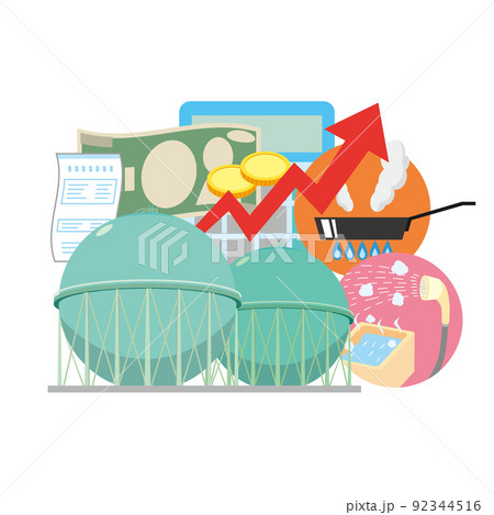 都市ガスの値上げイメージ 都市ガスの値上げイメージ 92344516