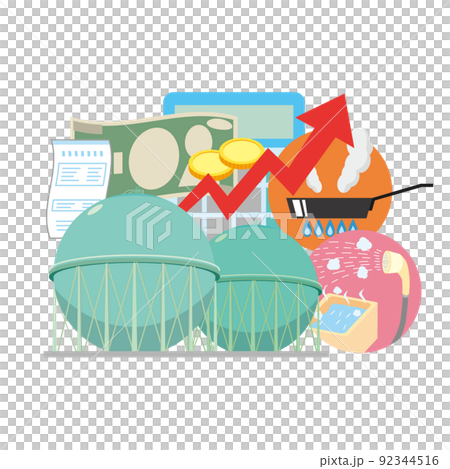 都市ガスの値上げイメージ 都市ガスの値上げイメージ 92344516