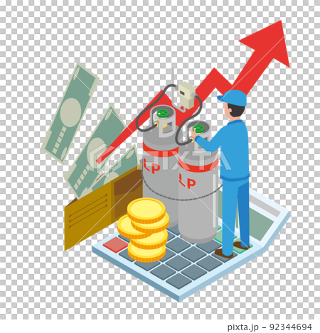 プロパンガスの値上げイメージ プロパンガスの値上げイメージ 92344694