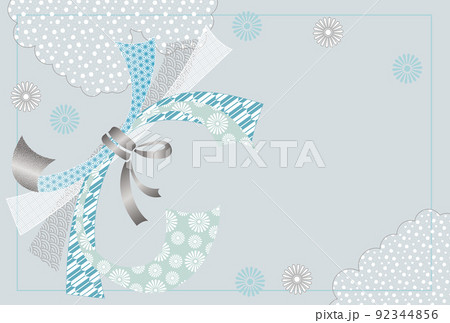 日本の伝統柄 束ね熨斗の背景 92344856