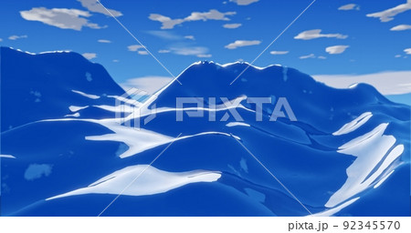 ocean waves with clear sky and sun rays on blue water 92345570