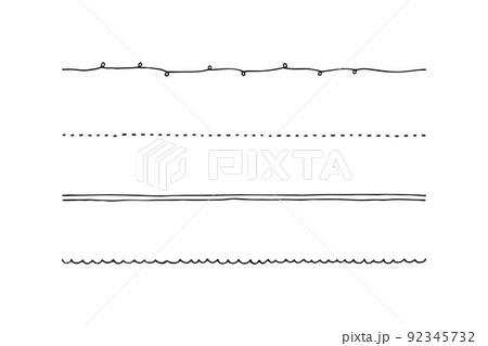 手書きのシンプルな飾り線セットのイラスト素材