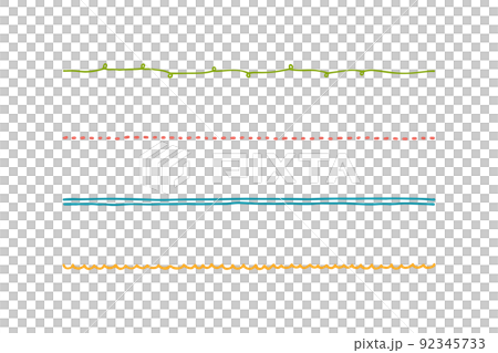 シンプルで可愛い手書きの飾り線セット 92345733