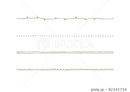 手書きのレトロなシンプルライン装飾セットのイラスト素材