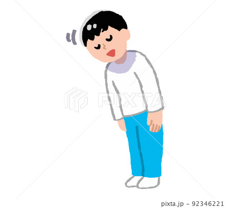 挨拶する私服男性(手書きカラー) 挨拶する私服男性(手書きカラー) 92346221