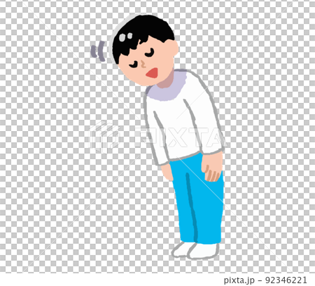 挨拶する私服男性(手書きカラー) 挨拶する私服男性(手書きカラー) 92346221